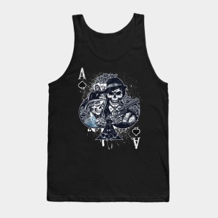 Ace Of Spades Gangsta Style Texas Holdem Poker Tank Top